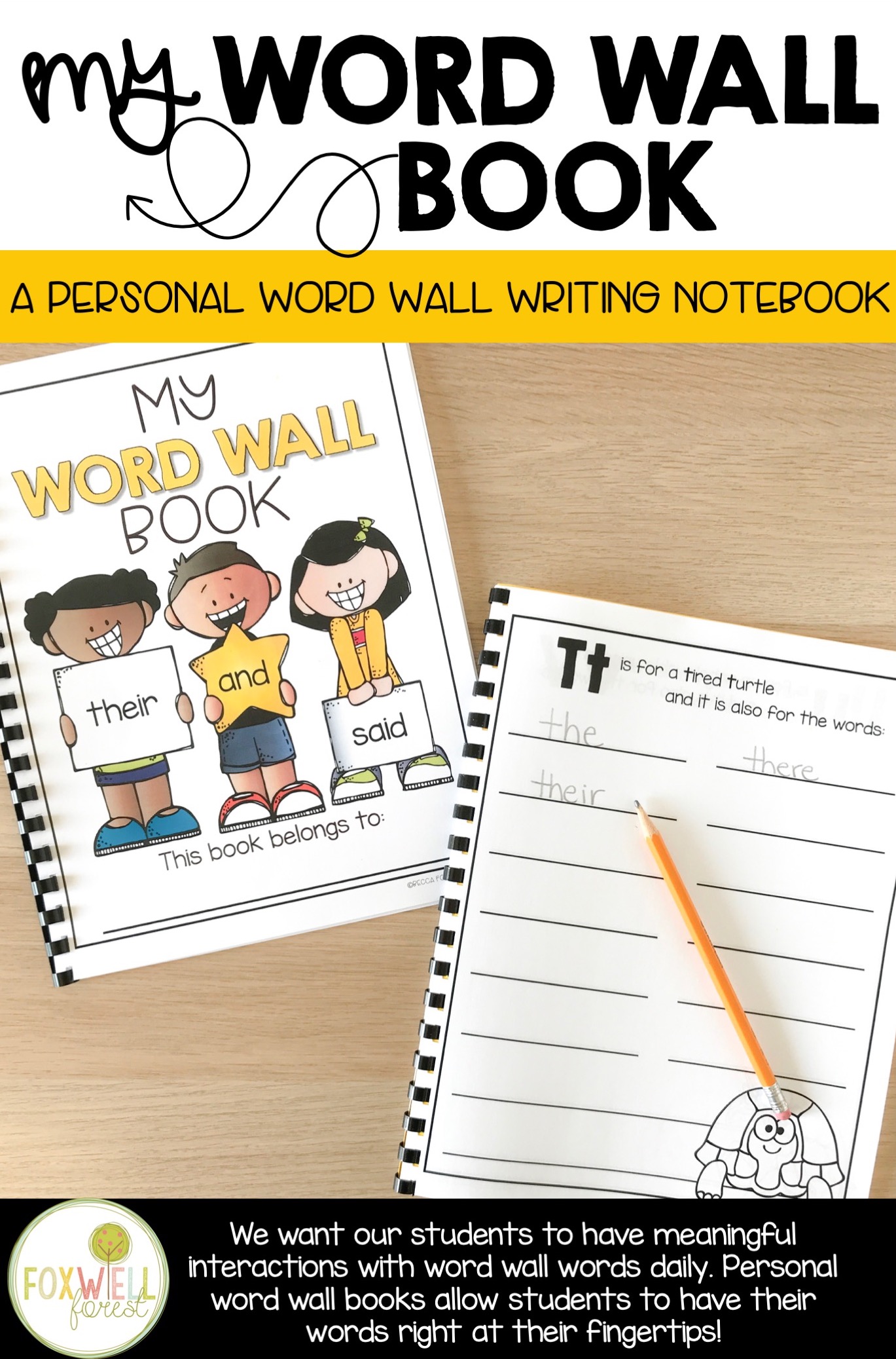 How To Use A Personal Word Wall Book - Foxwell Forest