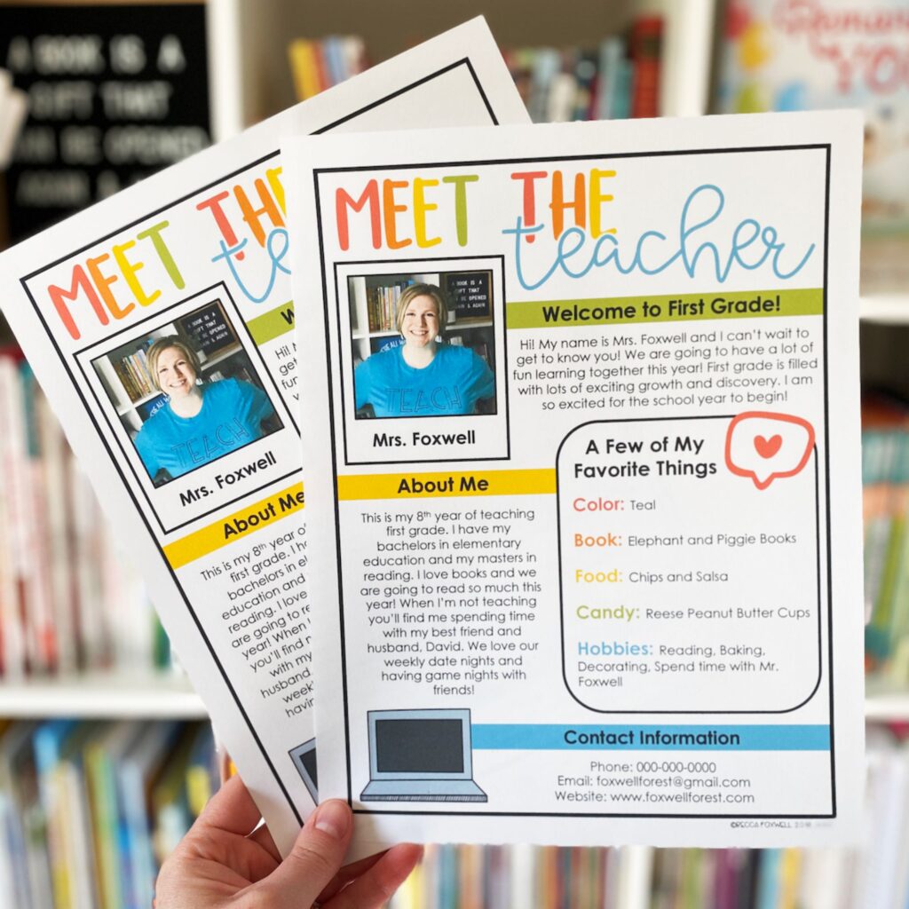 meet the teacher letter to parents with template