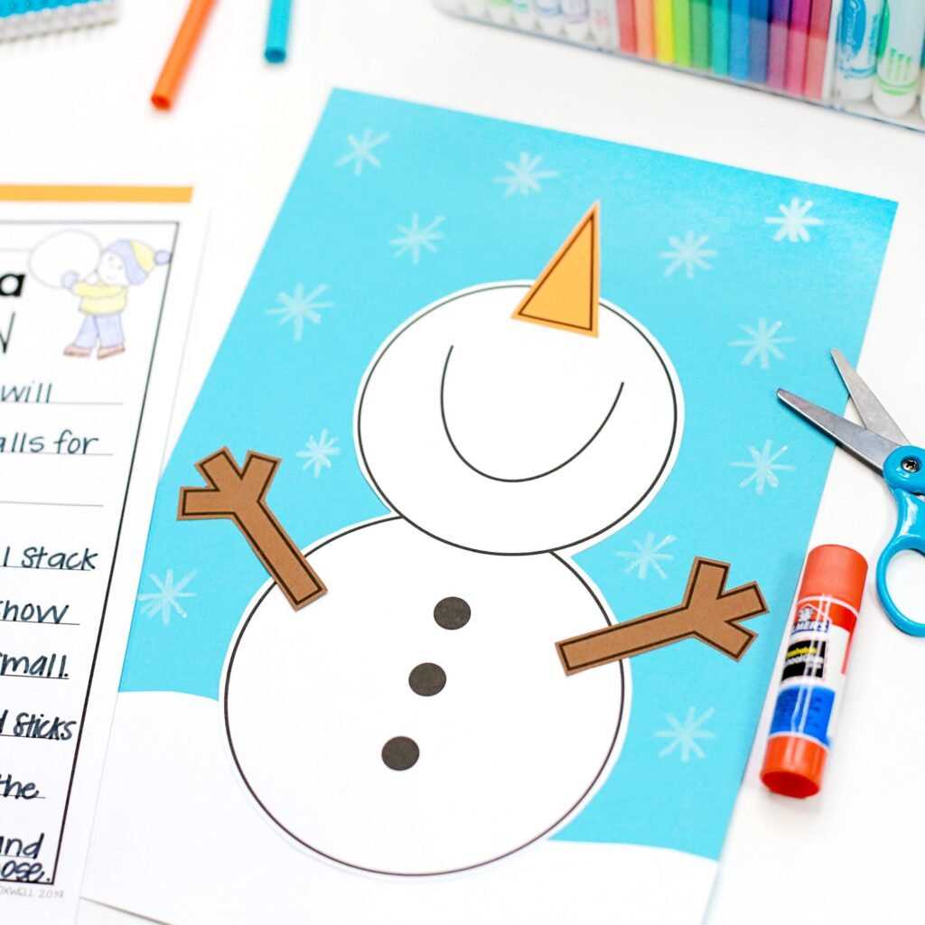 get the snowman craft for first graders here