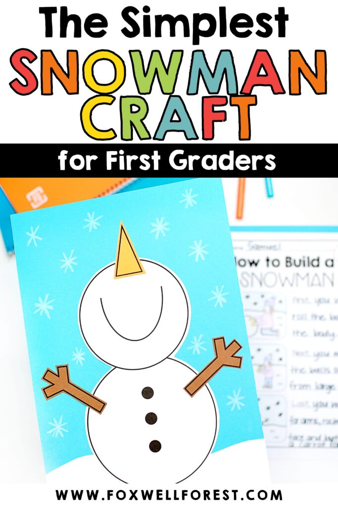 the simplest snowman craft for first graders