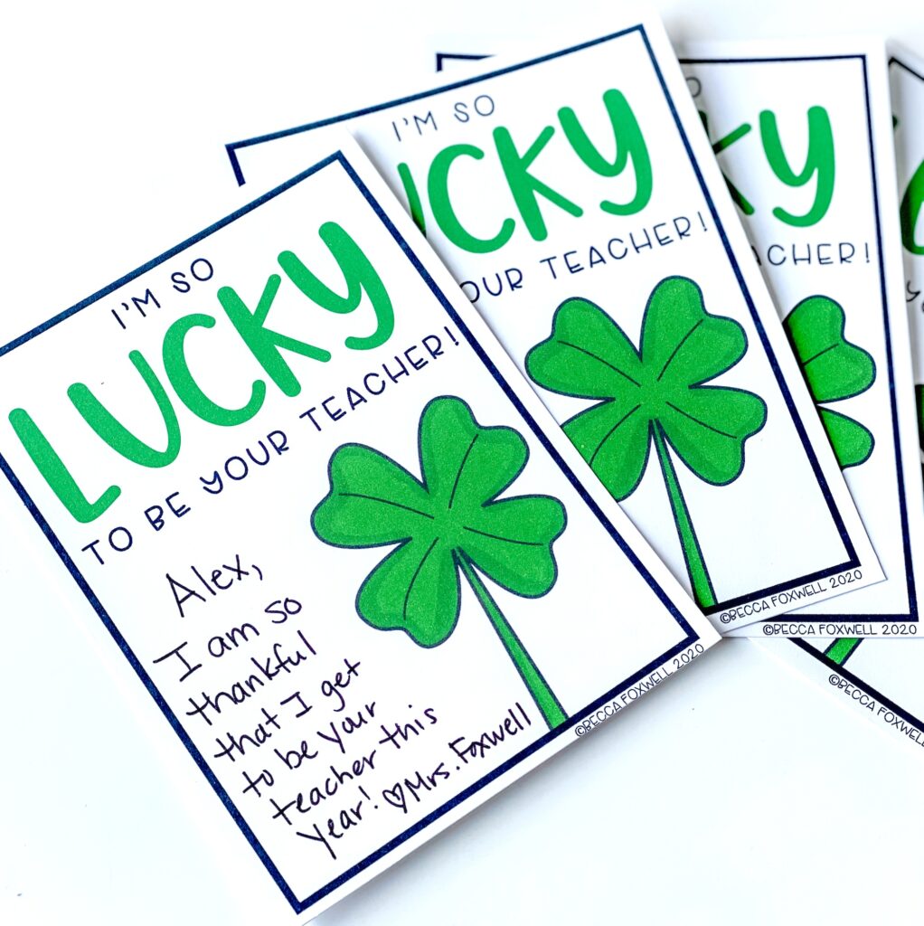 lucky-to-be-your-teacher-positive-note-for-students st. patrick's day activities